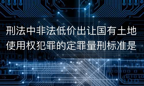 刑法中非法低价出让国有土地使用权犯罪的定罪量刑标准是怎样的