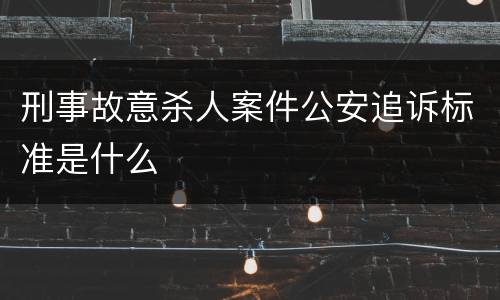 刑事故意杀人案件公安追诉标准是什么