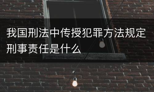 我国刑法中传授犯罪方法规定刑事责任是什么