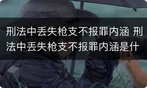 刑法中丢失枪支不报罪内涵 刑法中丢失枪支不报罪内涵是什么
