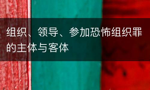 组织、领导、参加恐怖组织罪的主体与客体