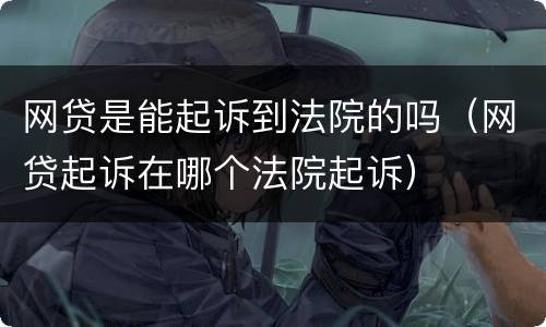 网贷是能起诉到法院的吗（网贷起诉在哪个法院起诉）