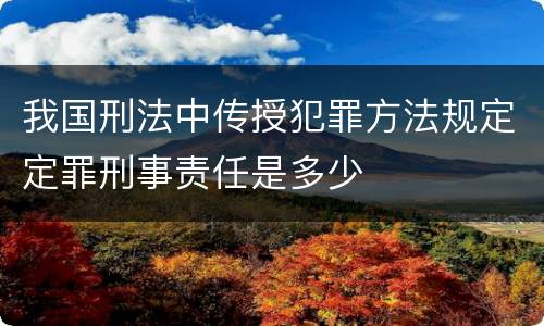 我国刑法中传授犯罪方法规定定罪刑事责任是多少
