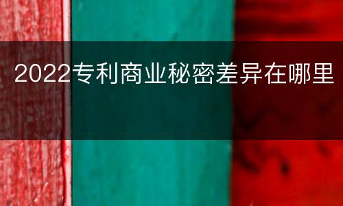 2022专利商业秘密差异在哪里