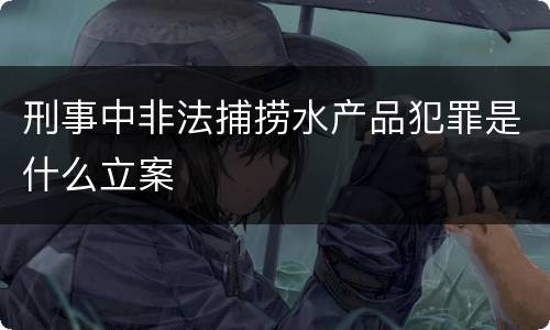 刑事中非法捕捞水产品犯罪是什么立案