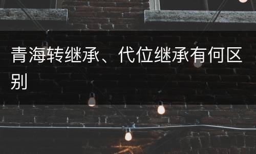 青海转继承、代位继承有何区别
