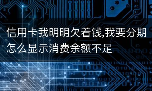信用卡我明明欠着钱,我要分期怎么显示消费余额不足