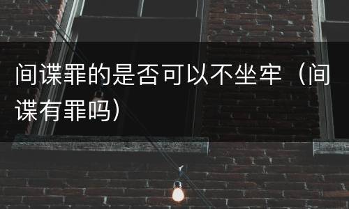 间谍罪的是否可以不坐牢（间谍有罪吗）