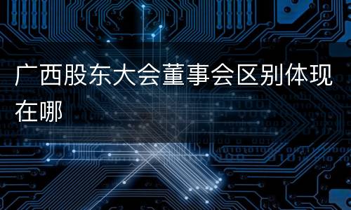 广西股东大会董事会区别体现在哪