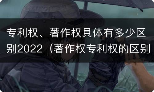 专利权、著作权具体有多少区别2022（著作权专利权的区别）