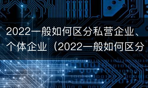 2022一般如何区分私营企业、个体企业（2022一般如何区分私营企业,个体企业）