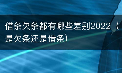 借条欠条都有哪些差别2022（是欠条还是借条）