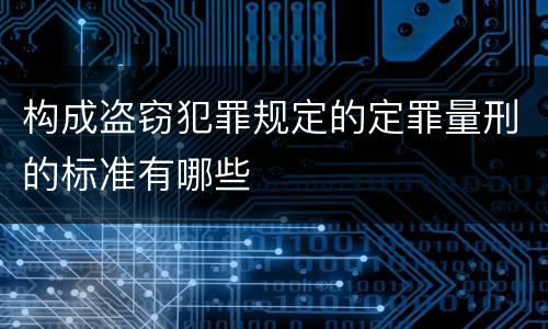 构成盗窃犯罪规定的定罪量刑的标准有哪些