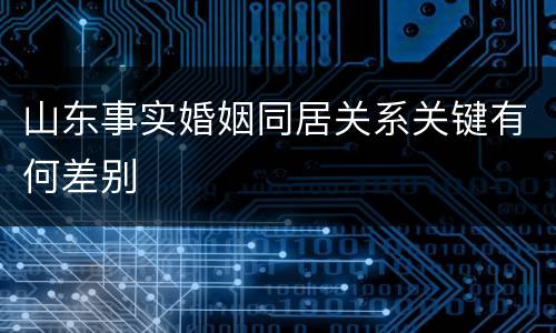 山东事实婚姻同居关系关键有何差别