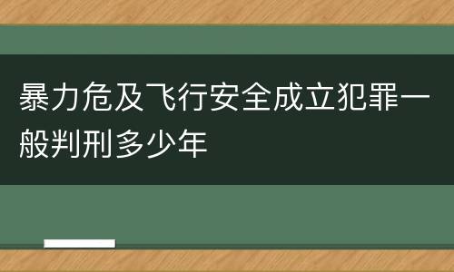 暴力危及飞行安全成立犯罪一般判刑多少年