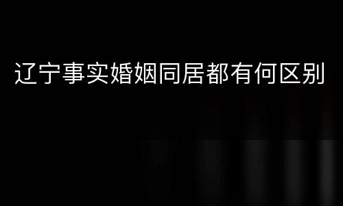 辽宁事实婚姻同居都有何区别