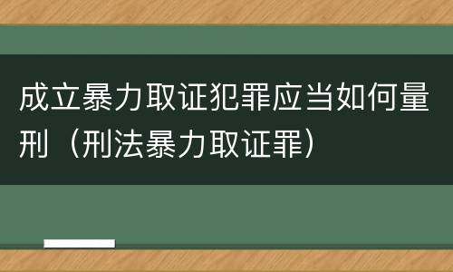 成立暴力取证犯罪应当如何量刑（刑法暴力取证罪）