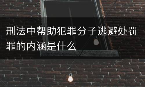 刑法中帮助犯罪分子逃避处罚罪的内涵是什么