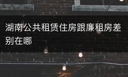 湖南公共租赁住房跟廉租房差别在哪
