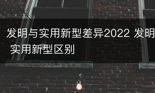 发明与实用新型差异2022 发明 实用新型区别