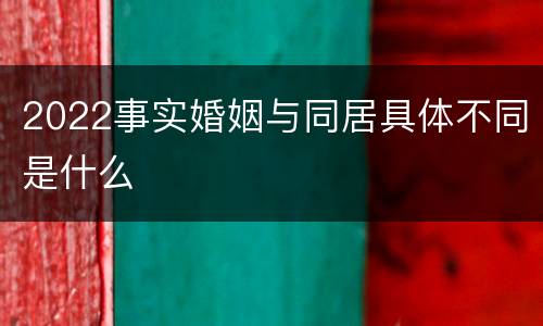 2022事实婚姻与同居具体不同是什么