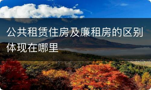 公共租赁住房及廉租房的区别体现在哪里