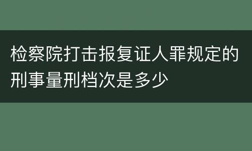 检察院打击报复证人罪规定的刑事量刑档次是多少