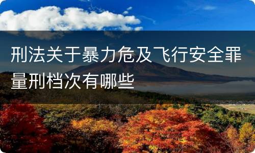 刑法关于暴力危及飞行安全罪量刑档次有哪些