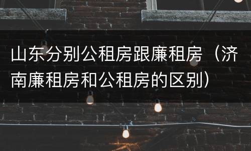 山东分别公租房跟廉租房（济南廉租房和公租房的区别）