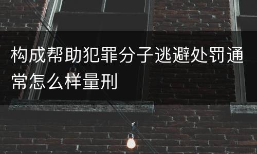 构成帮助犯罪分子逃避处罚通常怎么样量刑