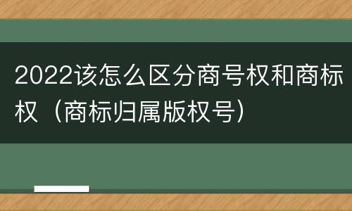 2022该怎么区分商号权和商标权(商标归属版权号)