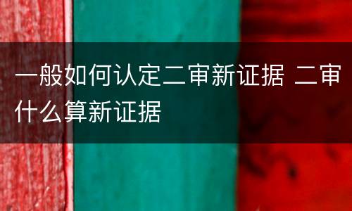 一般如何认定二审新证据 二审什么算新证据