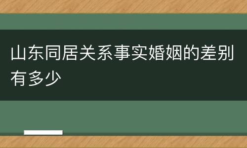 山东同居关系事实婚姻的差别有多少