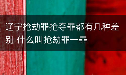 辽宁抢劫罪抢夺罪都有几种差别 什么叫抢劫罪一罪