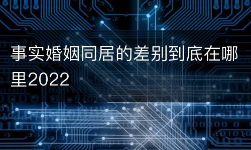 事实婚姻同居的差别到底在哪里2022