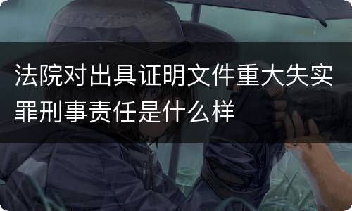 法院对出具证明文件重大失实罪刑事责任是什么样