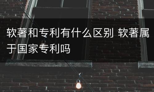 软著和专利有什么区别 软著属于国家专利吗