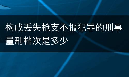 构成丢失枪支不报犯罪的刑事量刑档次是多少