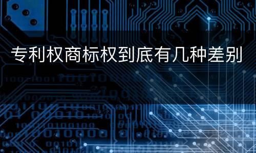 专利权商标权到底有几种差别