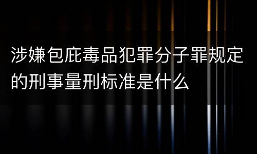 涉嫌包庇毒品犯罪分子罪规定的刑事量刑标准是什么