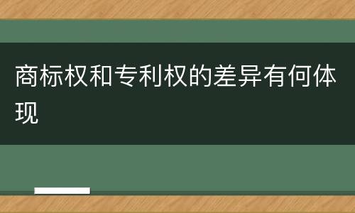 商标权和专利权的差异有何体现
