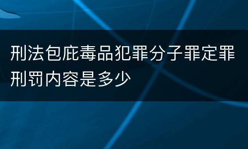刑法包庇毒品犯罪分子罪定罪刑罚内容是多少