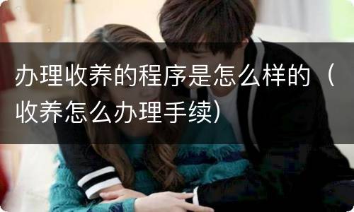 办理收养的程序是怎么样的（收养怎么办理手续）