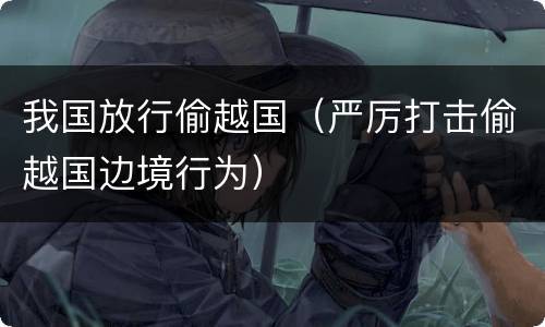 我国放行偷越国（严厉打击偷越国边境行为）