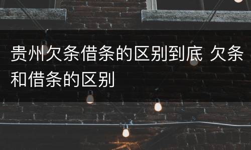 贵州欠条借条的区别到底 欠条和借条的区别