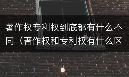 著作权专利权到底都有什么不同（著作权和专利权有什么区别）