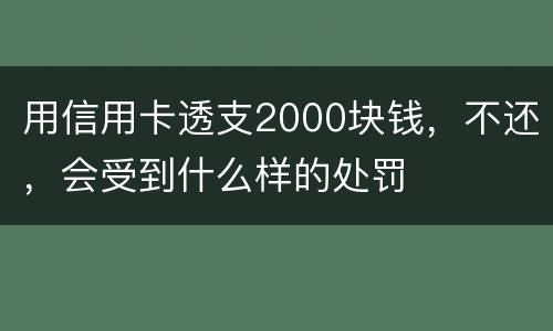 用信用卡透支2000块钱，不还，会受到什么样的处罚