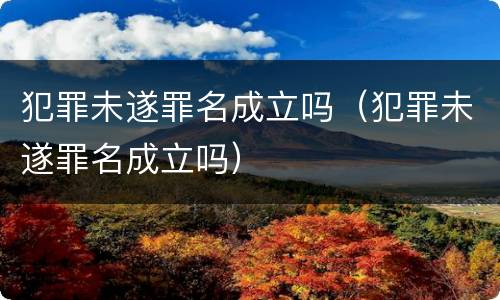 犯罪未遂罪名成立吗（犯罪未遂罪名成立吗）