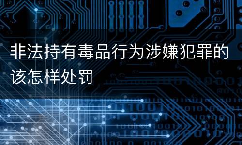 非法持有毒品行为涉嫌犯罪的该怎样处罚