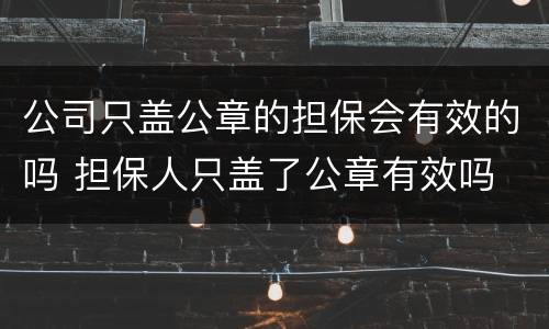 公司只盖公章的担保会有效的吗 担保人只盖了公章有效吗